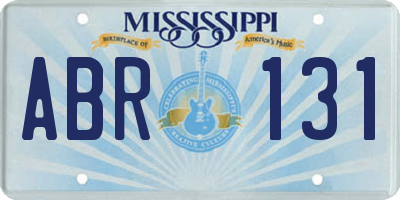 MS license plate ABR131