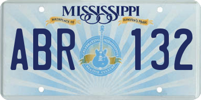 MS license plate ABR132