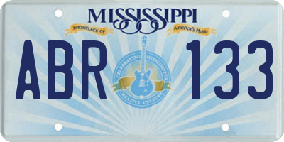 MS license plate ABR133