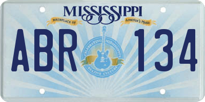 MS license plate ABR134