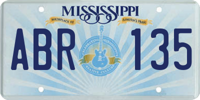 MS license plate ABR135