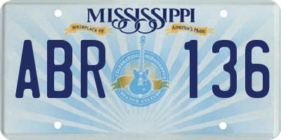 MS license plate ABR136