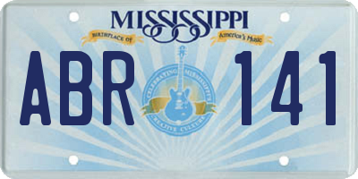 MS license plate ABR141