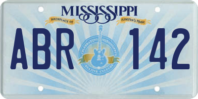 MS license plate ABR142