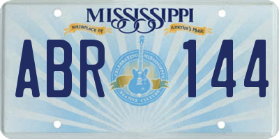 MS license plate ABR144