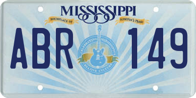 MS license plate ABR149