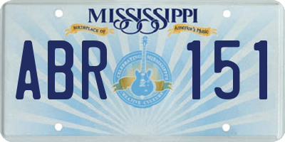 MS license plate ABR151