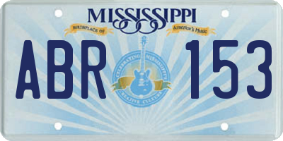 MS license plate ABR153