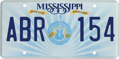 MS license plate ABR154