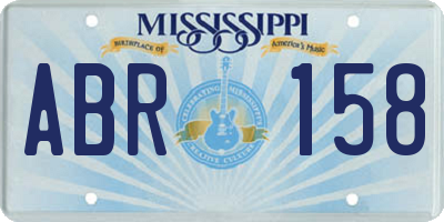 MS license plate ABR158