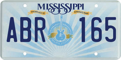 MS license plate ABR165