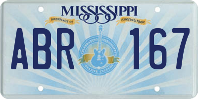 MS license plate ABR167