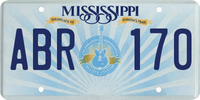 MS license plate ABR170