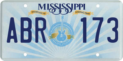 MS license plate ABR173