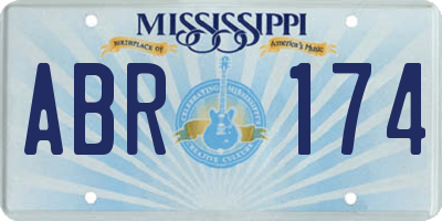 MS license plate ABR174