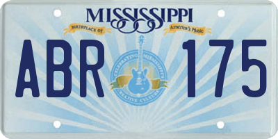 MS license plate ABR175