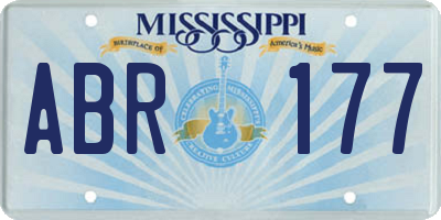 MS license plate ABR177