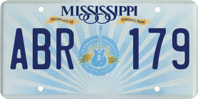 MS license plate ABR179