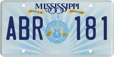 MS license plate ABR181