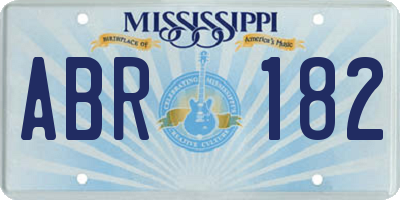 MS license plate ABR182