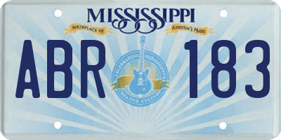 MS license plate ABR183