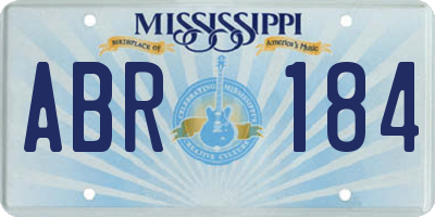 MS license plate ABR184