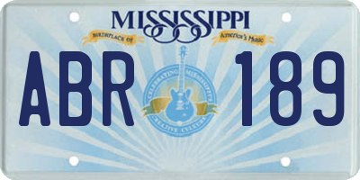 MS license plate ABR189