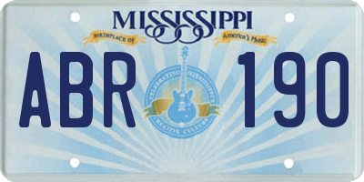 MS license plate ABR190