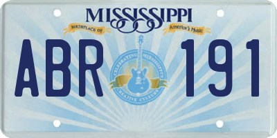 MS license plate ABR191