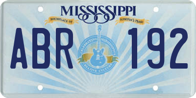 MS license plate ABR192