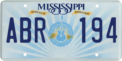 MS license plate ABR194