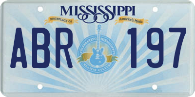 MS license plate ABR197