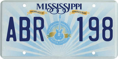 MS license plate ABR198