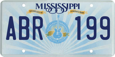 MS license plate ABR199