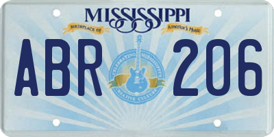 MS license plate ABR206