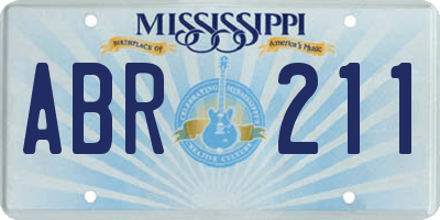 MS license plate ABR211