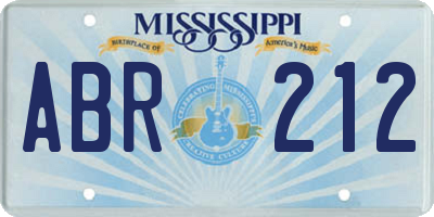 MS license plate ABR212