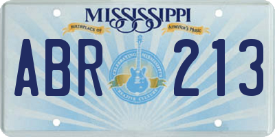 MS license plate ABR213