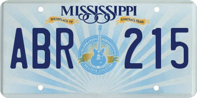 MS license plate ABR215