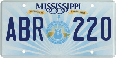 MS license plate ABR220