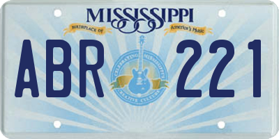 MS license plate ABR221