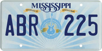 MS license plate ABR225