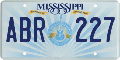 MS license plate ABR227