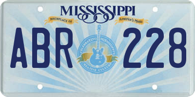 MS license plate ABR228