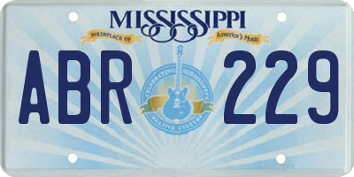 MS license plate ABR229