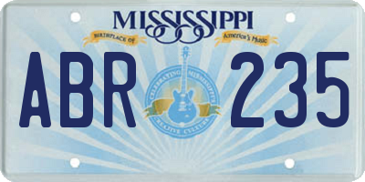 MS license plate ABR235