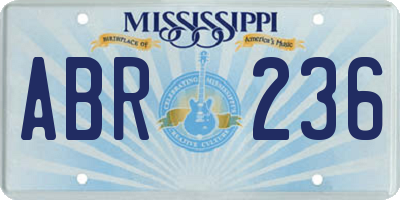 MS license plate ABR236