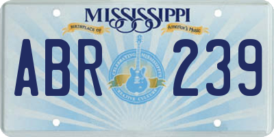 MS license plate ABR239