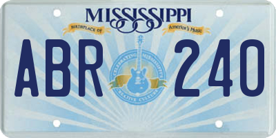 MS license plate ABR240