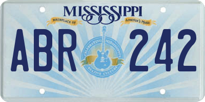 MS license plate ABR242